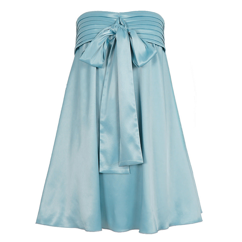 Damen eleganter Midirock mit gesmoktem Bund und losem Schnitt Drune