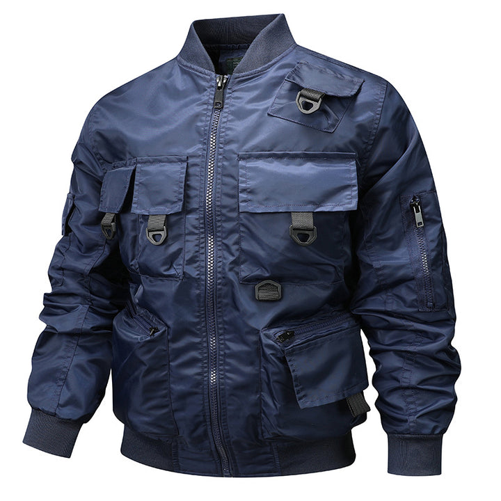 Herren nan urban-militärische Bomberjacke mit modularen Mehrzwecktaschen und D‑Ring-Details Drune