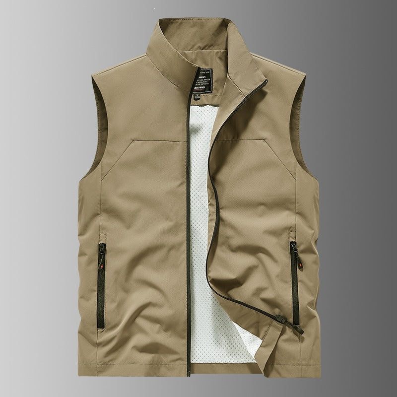 Herren Atmungsaktive Utility‑Weste mit Mesh‑Futter, wind- & wasserabweisender Außenlage & Reißverschlusstaschen Drune