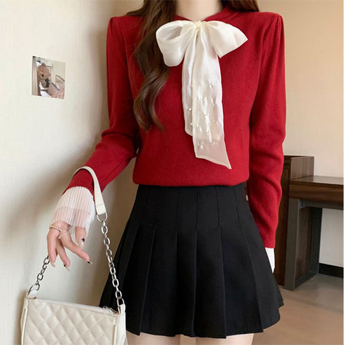 Damen Elegantes Oberteil mit schicker Schleifen-Applikation Drune