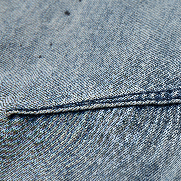 Herren Weite Relaxed-Fit Denimhose mit Paint‑Effekt und Knie‑Naht Drune