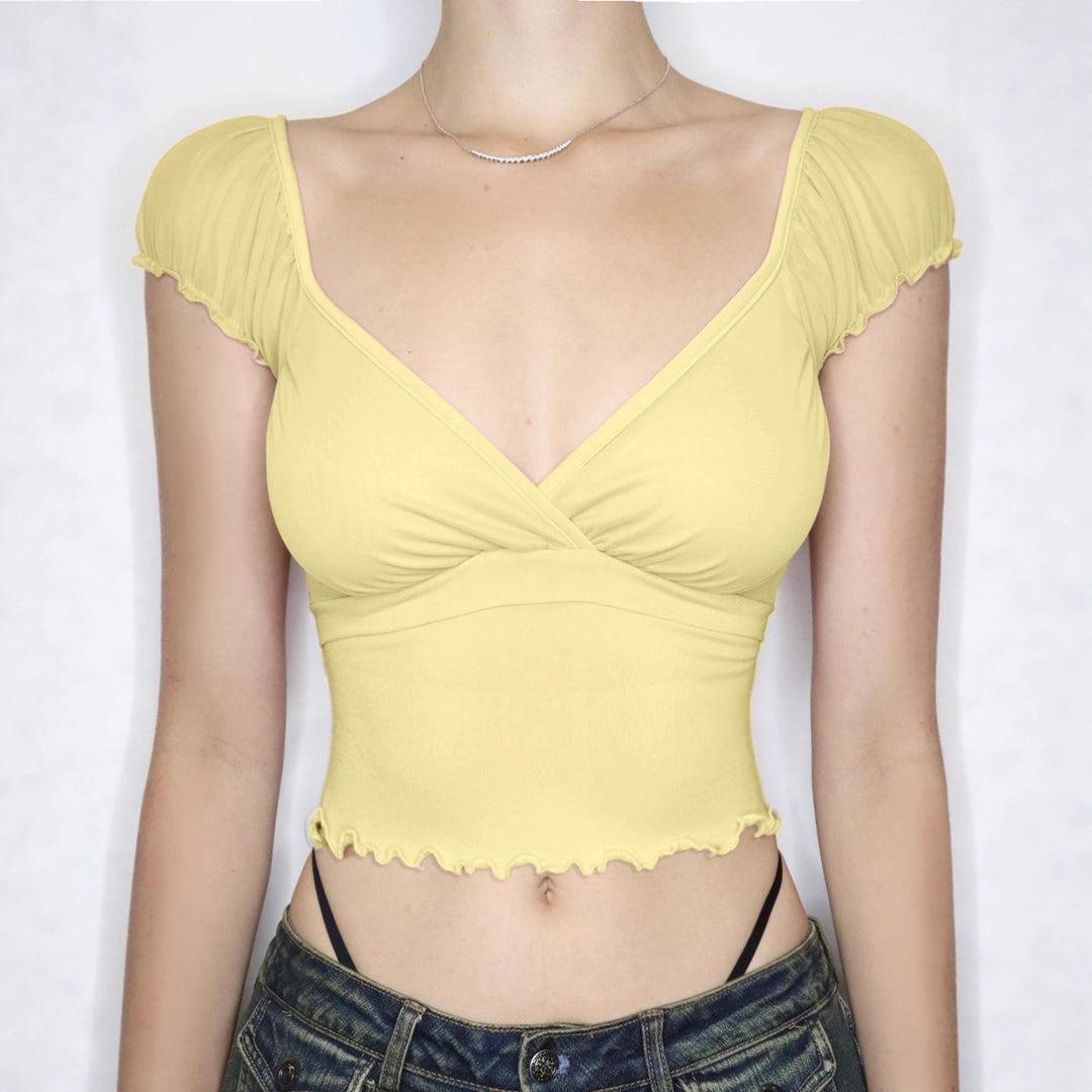 Damen luftiges Oberteil mit Rüschendetails Drune