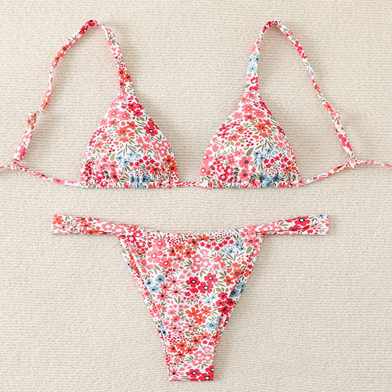 Damen Triangel-Bikini mit floralem Muster und verstellbaren Trägern Drune 1779790786