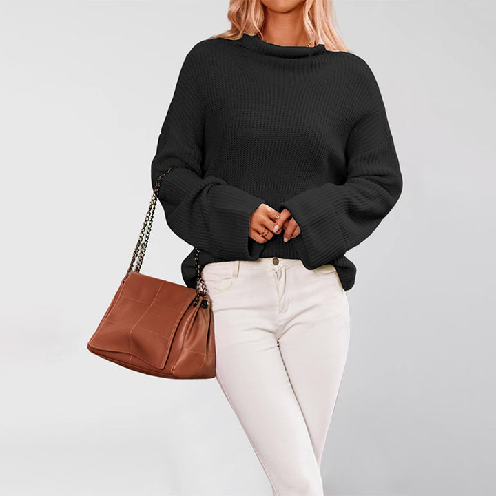 Damen Strickpullover mit hochschließendem Kragen Drune