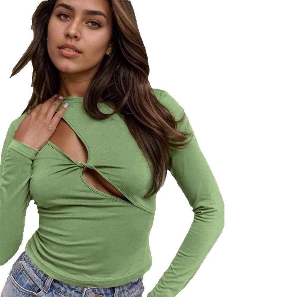 Damen figurbetontes Langarmoberteil mit innovativem Cut-Out Design Drune