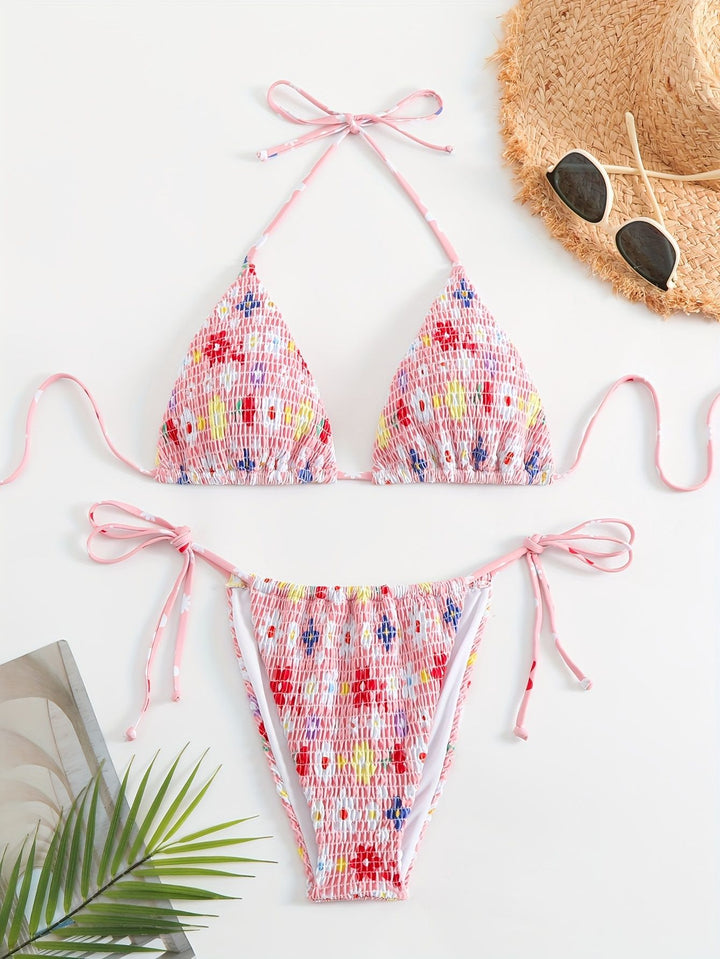 Damen Triangel-Bikini-Set mit floralem Design Drune