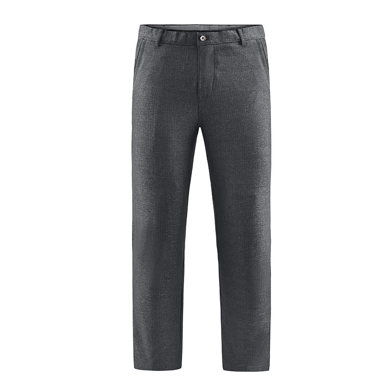 Herren Tailored-Chinohose mit geradem Bein, Gürtelschlaufen & Wiener Naht Drune