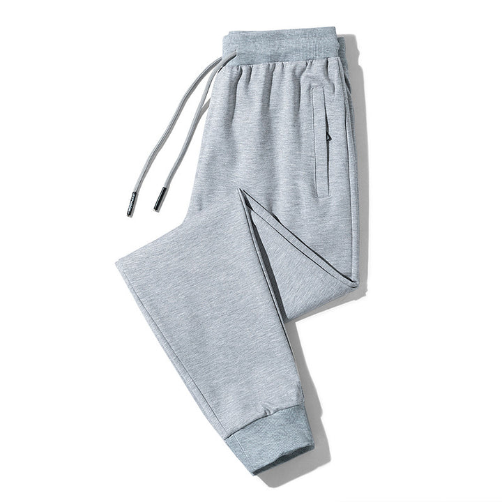 Herren Fleece-Jogginghose mit Kordelzug, Reißverschlusstaschen und elastischen Bündchen Drune