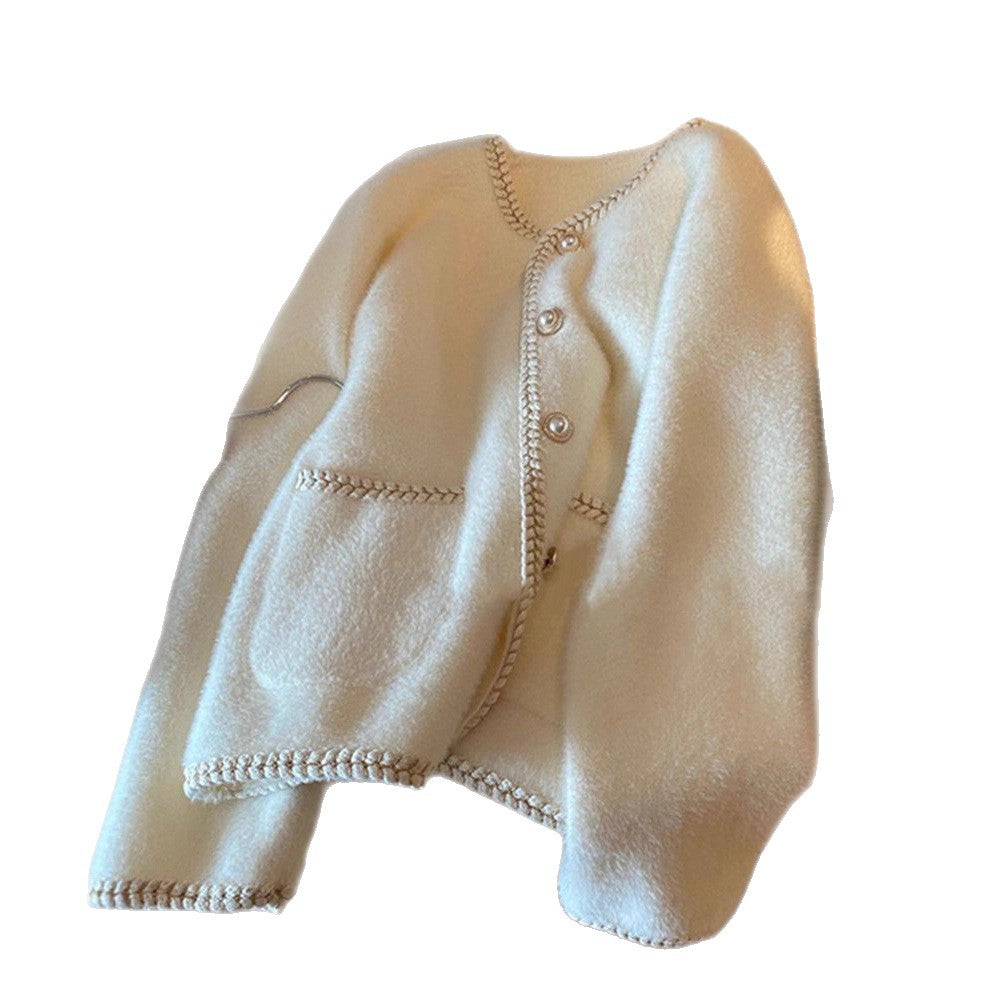Damen Elegante Strickjacke mit Perlenverzierungen Drune