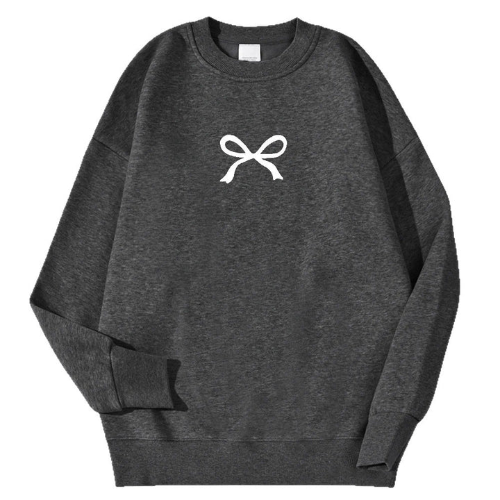 Damen gemütlicher Sweatshirt mit modischem Schleifenmotiv Drune