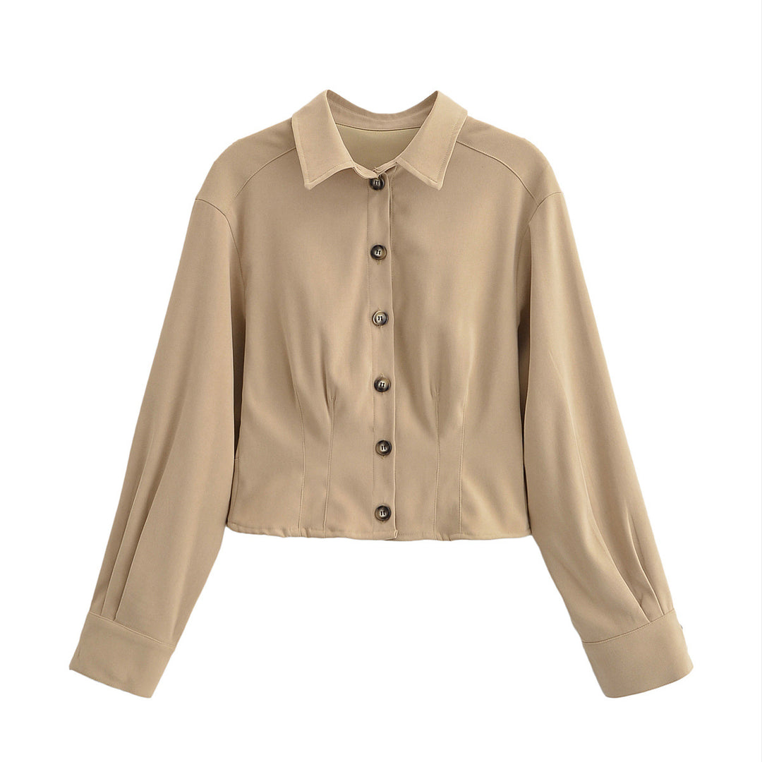 Damen Kurzjacke mit Hemdkragen und figurformenden Abnähern Drune