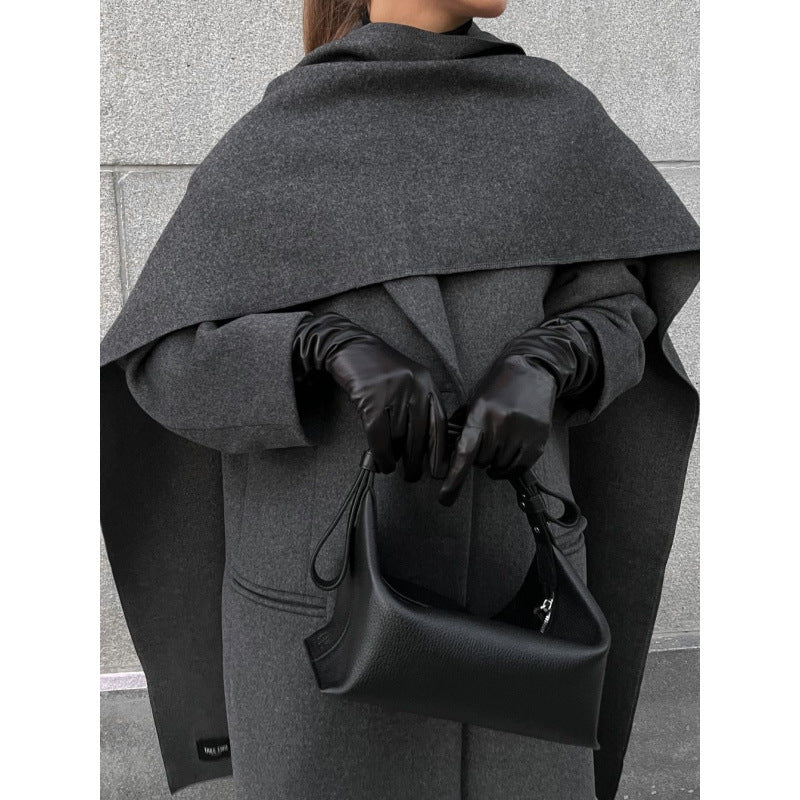 Damen Eleganter Cape Mantel aus hochwertigem Wollmix Drune