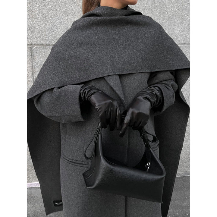 Damen Eleganter Cape Mantel aus hochwertigem Wollmix Drune