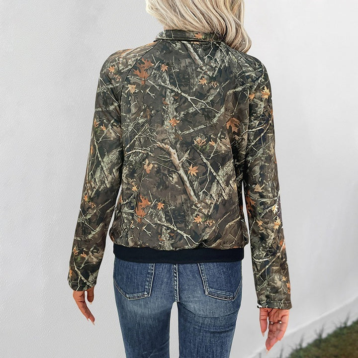 Damen Sportliche Fleecejacke im Camouflage-Design Drune