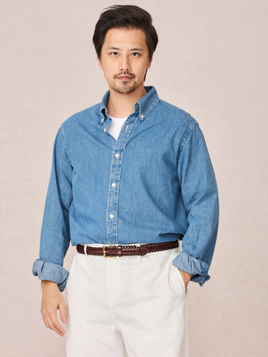 Herren Langarmhemd Jeans Regular Fit