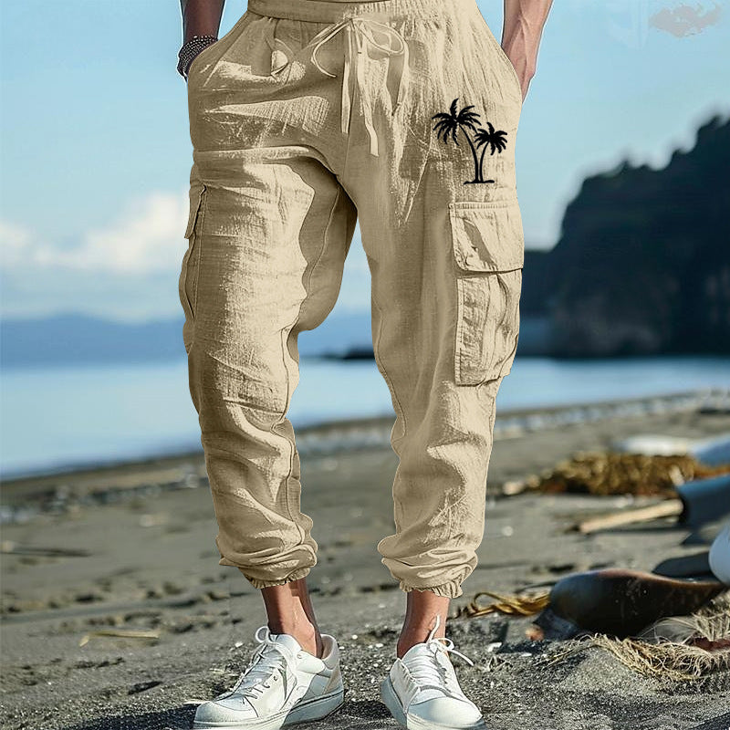 Herren Cargohose mit seitlichen Taschen und verstellbarem Bund Drune