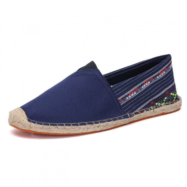 Damen Espadrilles-Slipper aus Canvas mit gewebtem Fersenbereich und geflochtener Jute-Sohle Drune