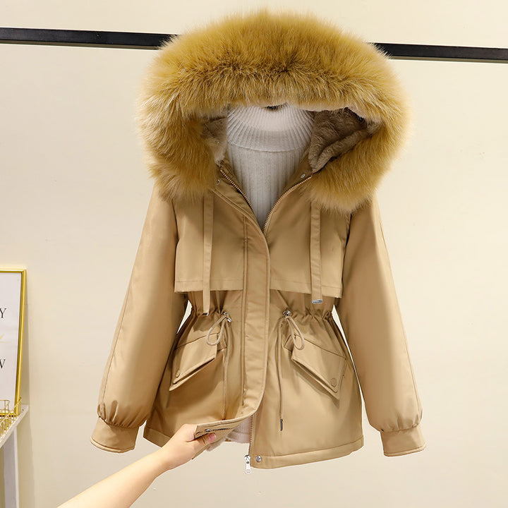 Damen Winterjacke mit funktionalem Reißverschluss und abnehmbarem Kunstpelzkragen Drune