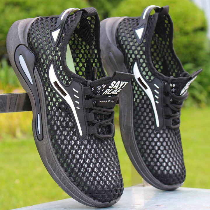 Herren Atmungsaktiver Netz-Slip-On-Laufschuh mit reflektierenden Details und Memory-Foam-Dämpfung Drune