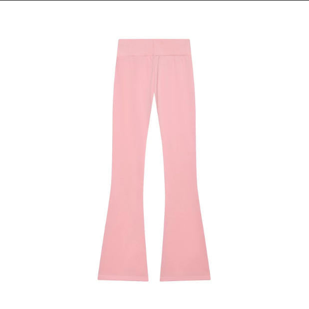 Damen 600+ hochtaillierte ausgestellte Jersey‑Hose mit Stretchbund Drune