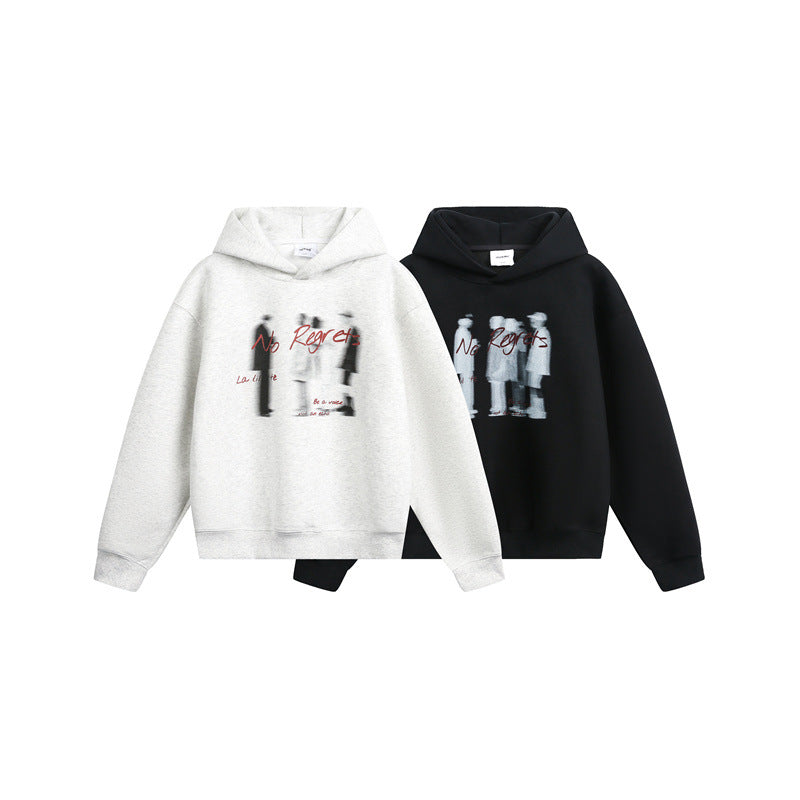 Unisex Kapuzenpullover im Oversize-Schnitt mit verschwommenem Figur-Grafikprint Drune