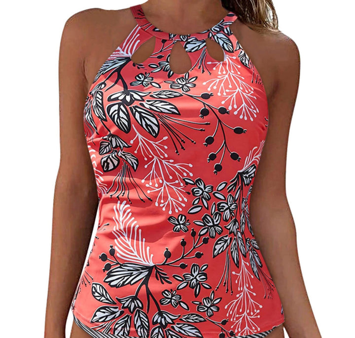 Damen Sportliches Tankini-Oberteil mit modischem Rundhalsausschnitt und Cut-Outs Drune