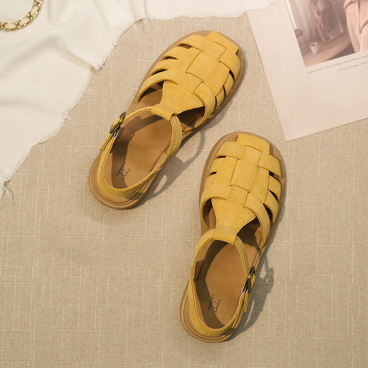 Damen Komfortable und modische Riemchensandalen mit geflochtenem Design Drune