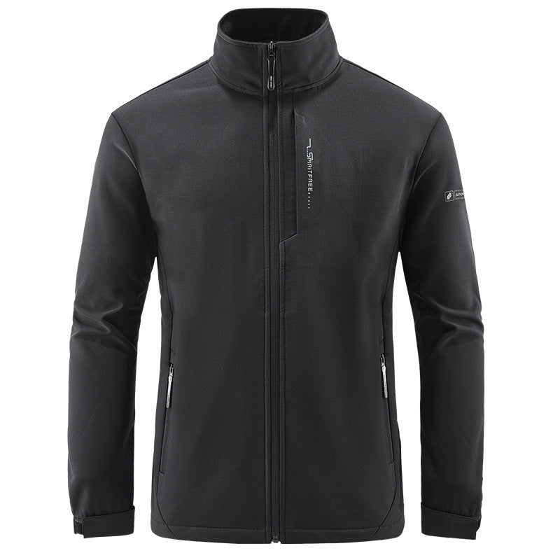 Herren Technische Softshelljacke mit winddichtem Shell, hohem Kragen und Reißverschlusstaschen Drune