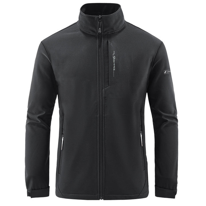 Herren Technische Softshelljacke mit winddichtem Shell, hohem Kragen und Reißverschlusstaschen Drune