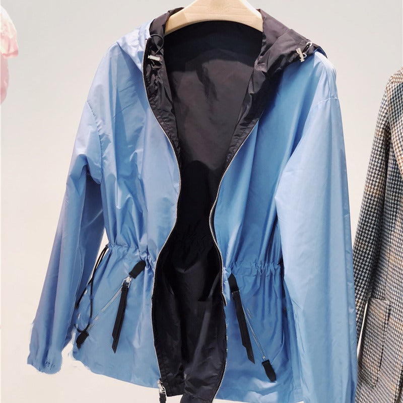 Damen Modische Übergangsjacke mit verstellbarem Bund Drune