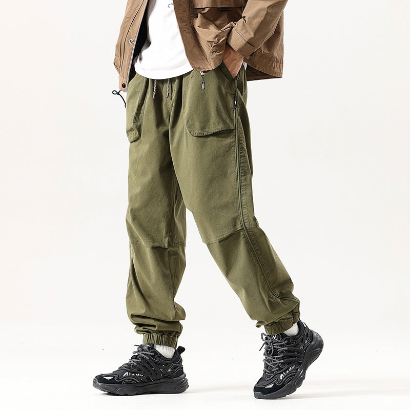 Herren Cargo-Jogginghose im Utility-Streetstyle mit Elastikbund, Tunnelzug und verstärkten Kniepaneelen Drune