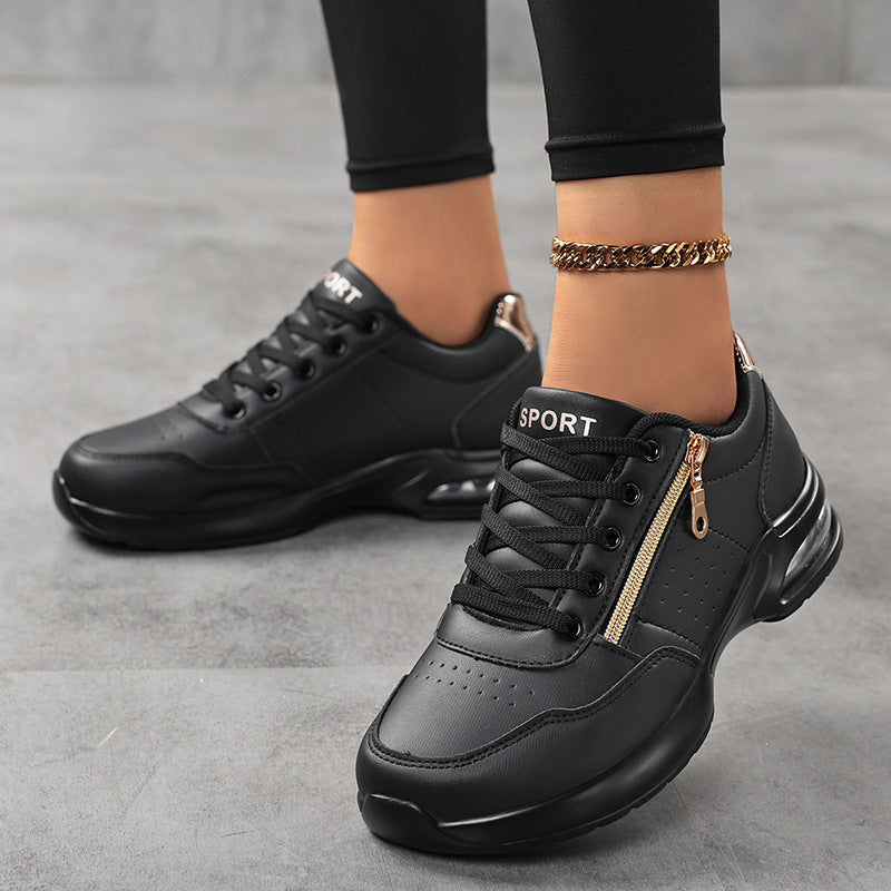 Damen Sportliche Plateausneaker mit Luftkissen und seitlichem Reißverschluss Drune