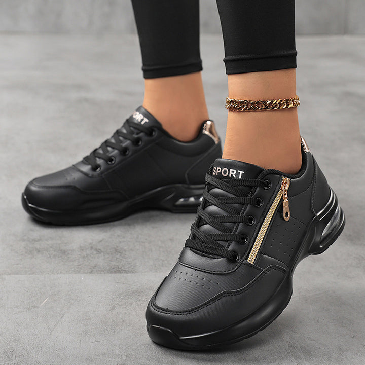Damen Sportliche Plateausneaker mit Luftkissen und seitlichem Reißverschluss Drune
