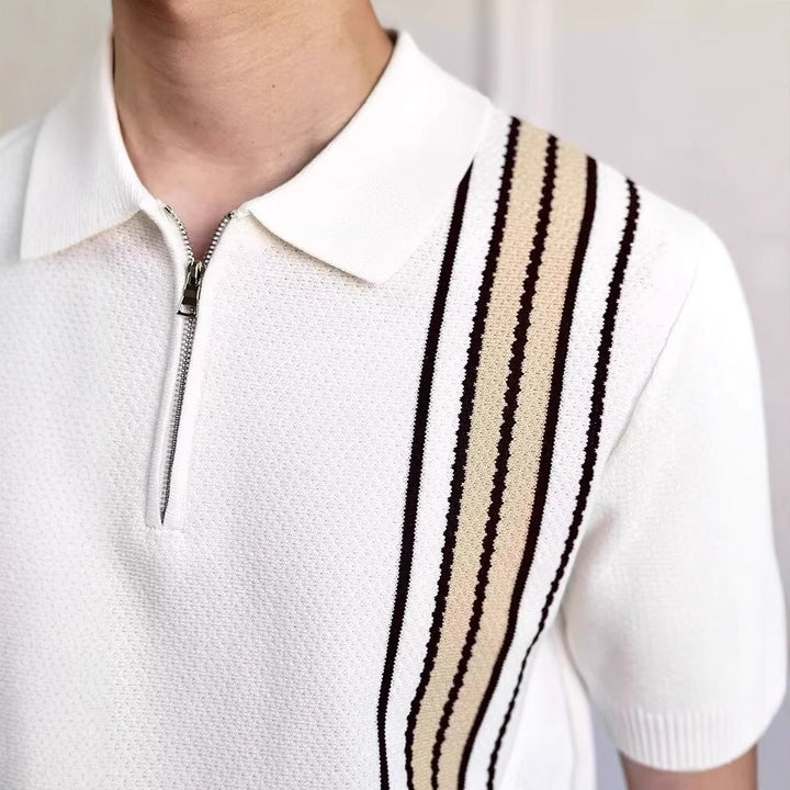 Herren Modisches Poloshirt mit Reißverschluss Drune