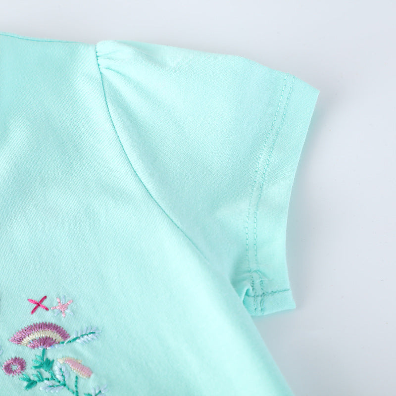 Mädchen Kurzarm Freizeitkleid mit bezauberndem Einhorn-Design Drune