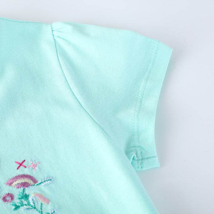 Mädchen Kurzarm Freizeitkleid mit bezauberndem Einhorn-Design Drune
