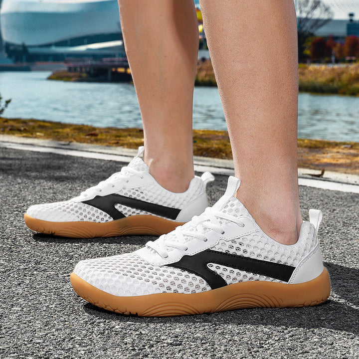 Herren nan urbaner Mesh-Runner mit dreidimensionalem Belüftungsgewebe, stoßdämpfender Leichtschaum-Zwischensohle und Fersen-Zuglasche Drune