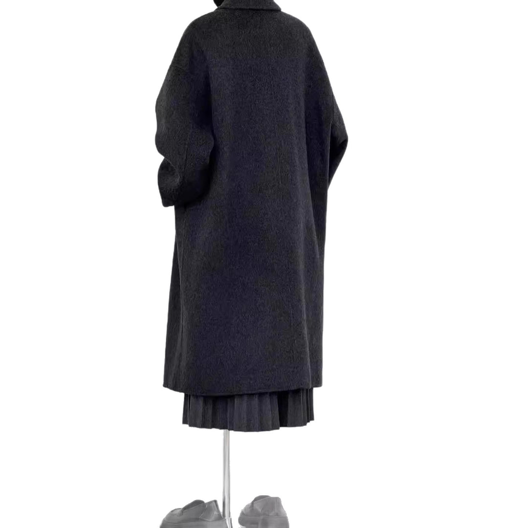 Damen Oversize Wollmantel mit weitem Revers und entspannter Silhouette Drune