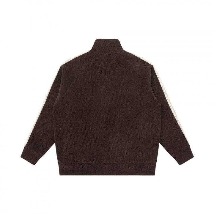 Unisex Oversize-Teddyfleece-Zippjacke mit Stehkragen und Kontraststreifen Drune