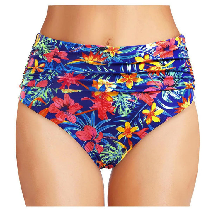 Damen Hochgeschnittene Bikinihose mit eleganter Raffung Drune