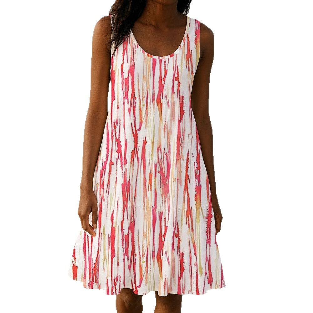 Damen Sommerliches A-Linien Kleid mit einzigartigem Ombre-Design Drune