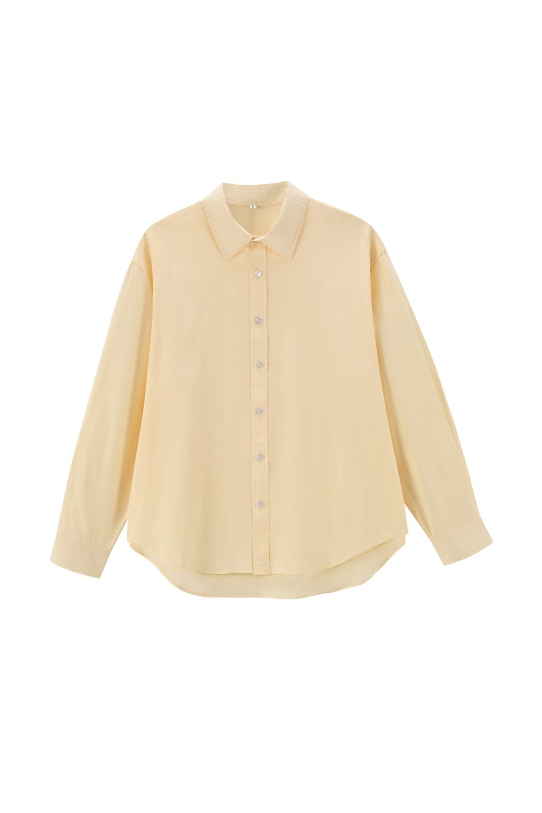 Damen Oversize Baumwollbluse mit Kentkragen und abgerundetem Saum Drune