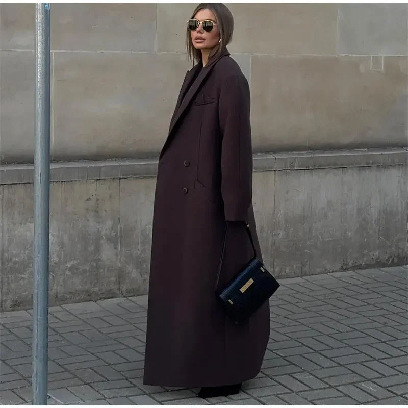 Damen Oversized Wollmantel Drune