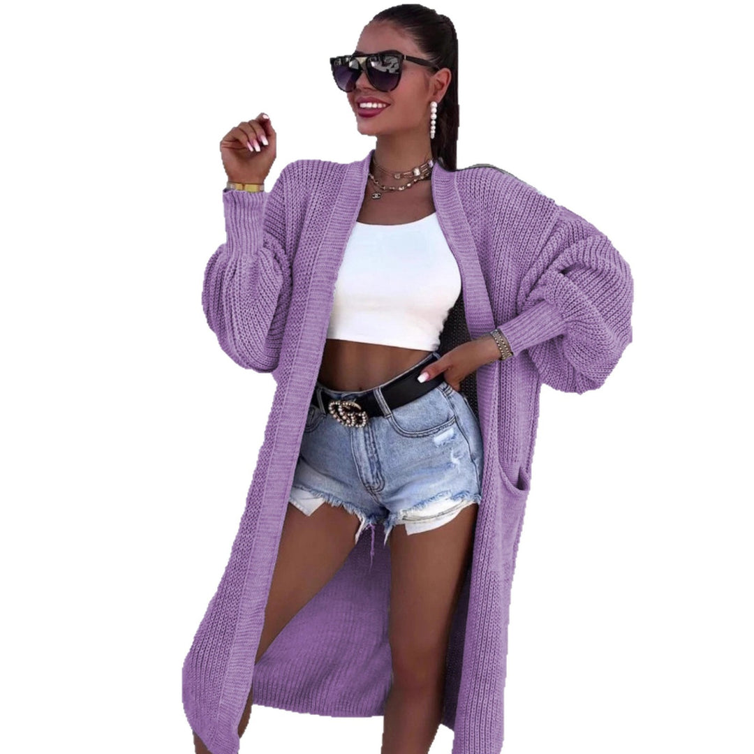 Damen Lange Strickjacke Drune