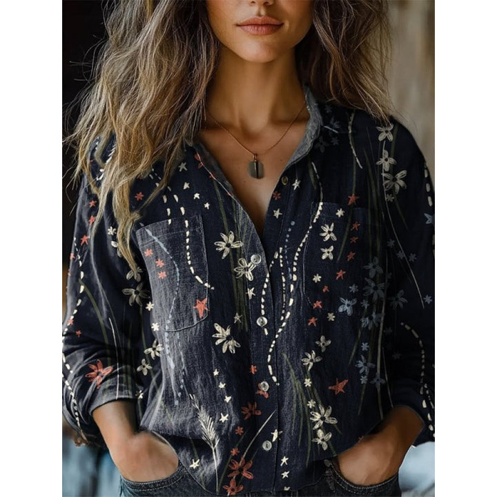 Damen Modische Bluse mit Paisleymuster Drune