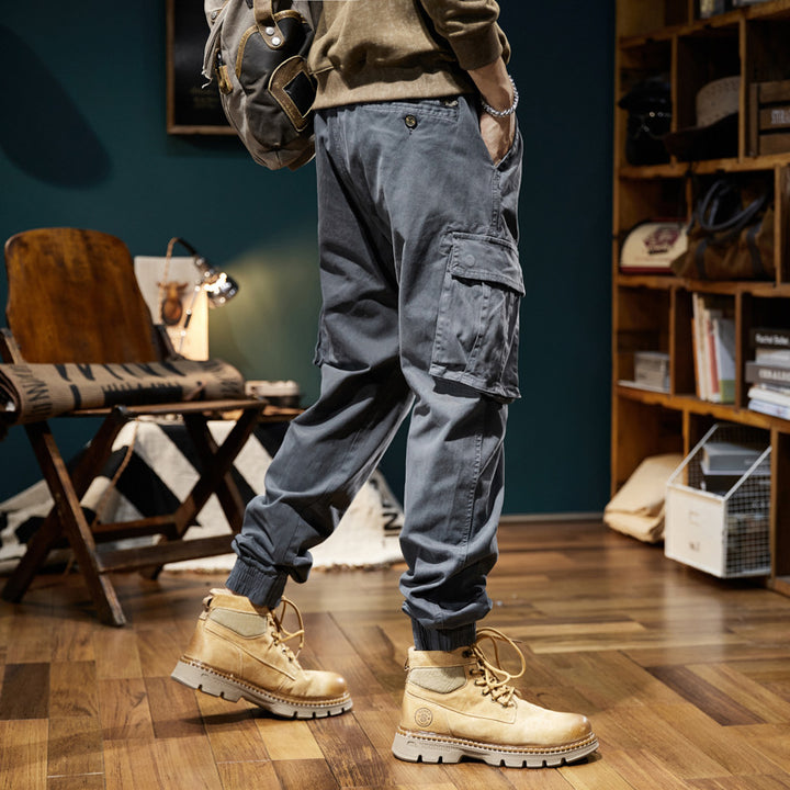 Herren Urban‑Utility Relaxed‑Fit Cargo‑Jogginghose mit Tunnelzug und Mehrfach‑Taschen Drune