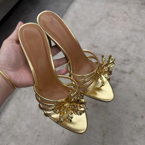 Damen offene High Heel Sandalen mit dekorativem Riemendesign Drune