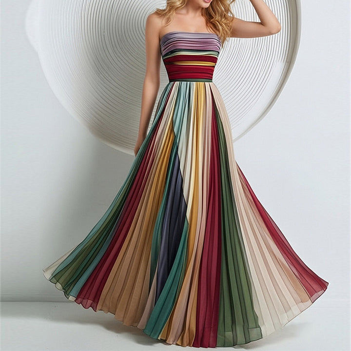 Damen Maxikleid mit fließendem Schnitt und raffinierten Farbverläufen Drune
