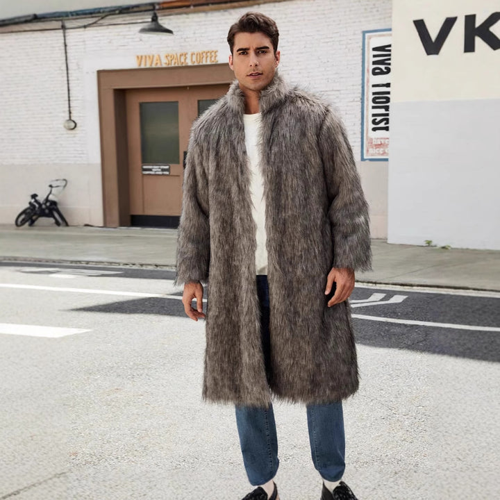 Herren Eleganter und kuscheliger Langmantel aus Kunstfell Drune