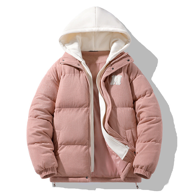 Herren Modische Steppjacke mit Kapuze Drune